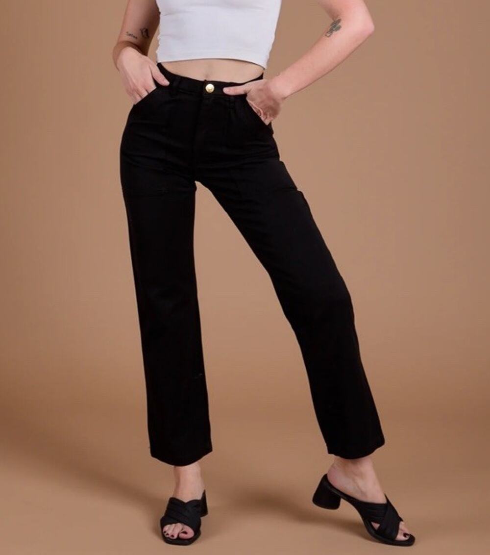 Big Bud Press Western LA Bell Bottom Flare High Rise Pant Faded Black USA Sz XXS